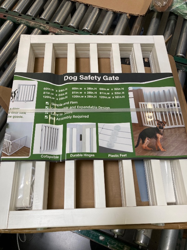 Photo 1 of free standing dog safety gate. white small collapsible 