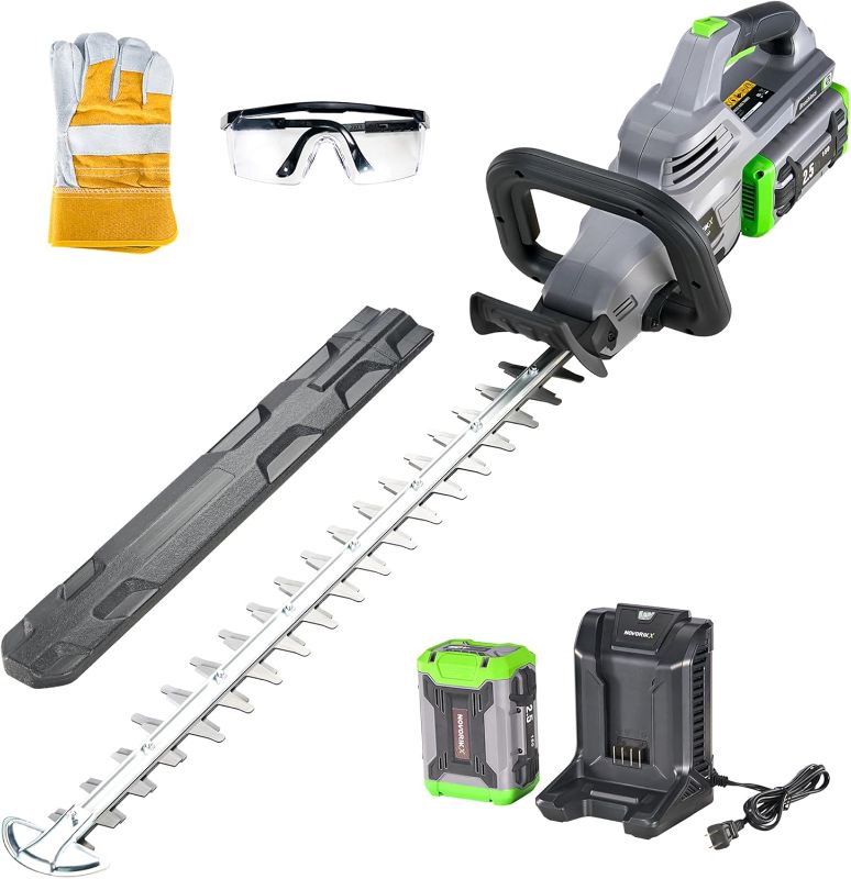 Photo 1 of 26-Inch Hedge Trimmers Cordless with Battery 60V Electric Bush Trimmer 2.5Ah Battery Power Heavy Duty Hedge Trimmer Brushless|Dual Action Steel Blades|1" Cutting Capacity for Shaping Hedges Shrubs
