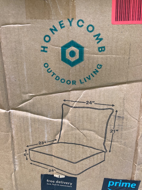 Photo 1 of honeycomb outdoor living deep cushion cover. teal color. single seat.
