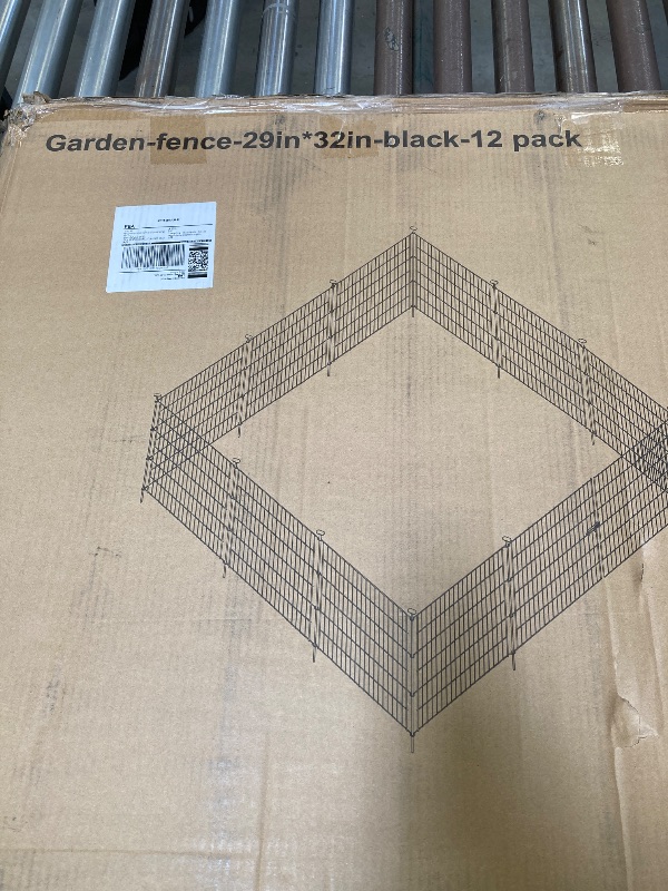 Photo 1 of garden fence 29 in by 32 in black 12 pack