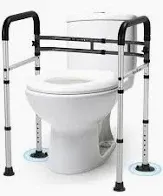 Photo 1 of  Toilet Safety Rail for Elderly and Handicap, Adjustable Height & Width, Stand Alone Lightweight Aluminum Toilet Safety Frame, Supports up to 300Lbs
