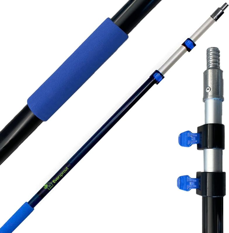 Photo 1 of EVERSPROUT Pro Pole, 5-to-12 Foot Heavy Duty Extension Pole (3-Stage), Lightweight Anodized Aluminum, Telescoping Pole - Fits Standard ACME Threaded Adaptor for Cleaning, Squeegee, Bulb Change & More
