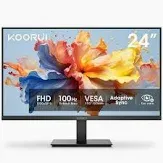 Photo 1 of KOORUI 24'' FHD 1920×1080p Computer Monitor, 100Hz PC Monitor, HDMI&VGA VESA, E2412F
