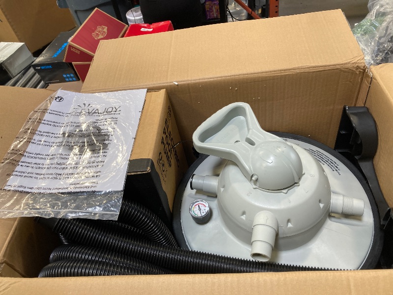 Photo 1 of EVAJOY Sand Filter Pump, 2000GPH Swimming Pool Pump with 7-Way Valve, Dual Water Tanks, 25.9ft Power Cord for Easy Installation, Compatible with up to 8000 Gallon Above Ground Pools
