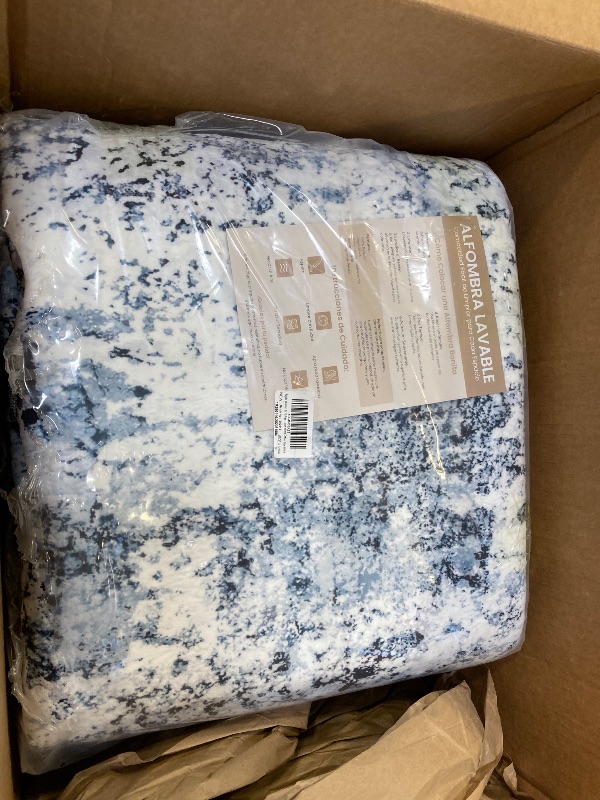 Photo 1 of rugflix abstract 8x10 area rug blue and white pattern