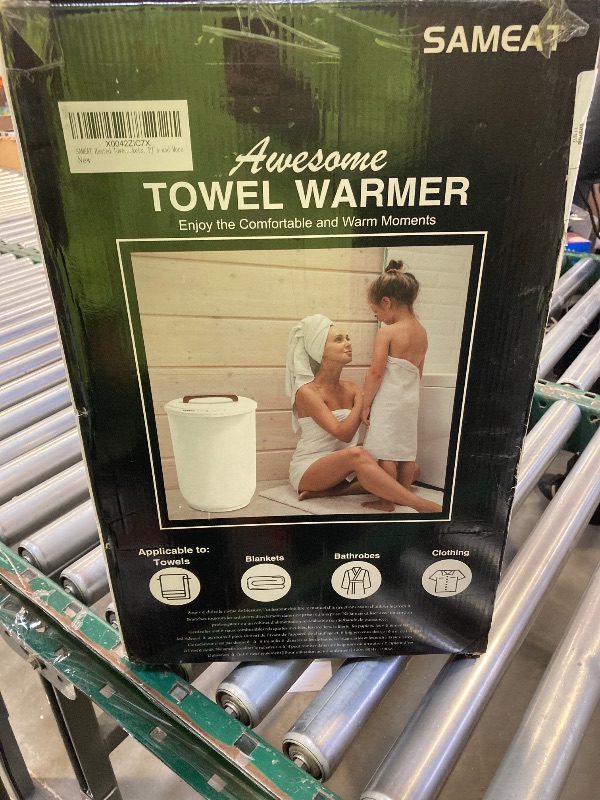 Photo 1 of SAMEAT Heated Towel Warmers for Bathroom - Large Towel Warmer Bucket, Wood Handle, Auto Shut Off, Fits Up to Two 40"X70" Oversized Towels, Best Ideals

