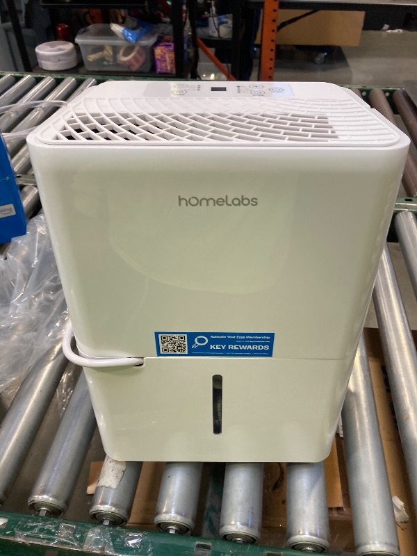 Photo 1 of hOmeLabs 8 Pint Wi-Fi Dehumidifier for up to 1,800 Sq Ft Rooms (MAX 24 Pint at 95°F, 90% RH) – Ultra Quiet, Compact Design with Smart Controls and Drain Hose