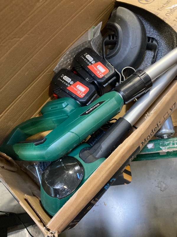 Photo 1 of Wacker Cordless, Brushless Grass Trimmer with 2 21V 4.0Ah Batteries and Charger,4 Types of Blades String Trimmer, Weed Eater Battery Powered with Shoulder Strap, Lawn Edger Tool