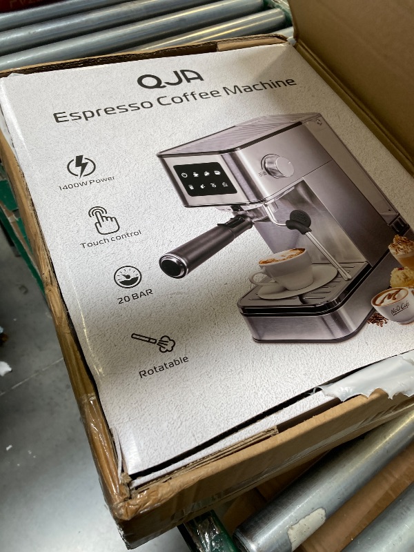Photo 1 of Espresso Machine with Milk Frother, 20 Bar Compact Coffee Machine with Touch Screen & 57.5oz Removable Water Tank for Home, Stainless Steel Espresso Maker for Cappuccino, Latte, Silver 