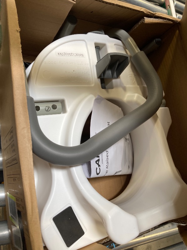 Photo 1 of Carex E-Z Lock Raised Toilet Seat With Handles, 5" Toilet Seat Riser with Arms, Handicap Raised Toilet Seat For Seniors and Elevated Toilet Seat