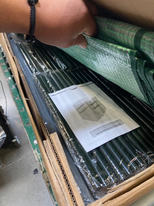 Photo 1 of EAGLE PEAK Walk in 3-Tier Greenhouse with Wire Shelves, Portable Indoor and Outdoor Green House with Roll-Up Zippered Door & 2 Roll Up Windows, 8 Shelves, 56"x56"x77", Clear/Green PE Cover 