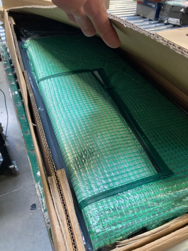 Photo 1 of EAGLE PEAK Walk in 3-Tier Greenhouse with Wire Shelves, Portable Indoor and Outdoor Green House with Roll-Up Zippered Door & 2 Roll Up Windows, 8 Shelves, 56"x56"x77", Clear/Green PE Cover 