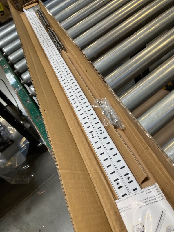 Photo 1 of Adjustable Shelf Bracket 40 Inch 8 Pack Shelf White Pilaster Strips Shelf Rail Shelf Track Adjustable Wall Shelves Shelf Standards and Supports for Cabinet Closet Organization 