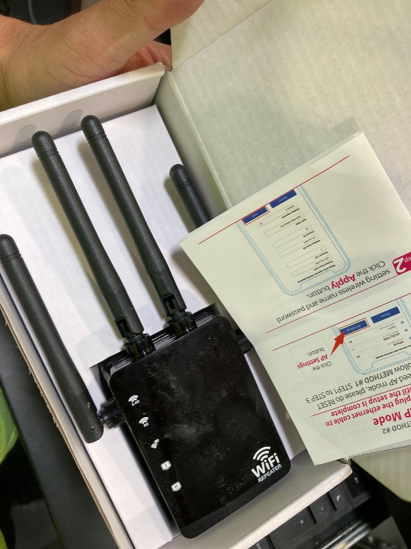 Photo 1 of WiFi Extender Signal Booster for Home, WiFi Extender, Long Range up to 12880 Sq Ft and 105 Devices, Internet Extender WiFi Booster, WiFi Repeater with Ethernet Port, Signal Booster(Black)