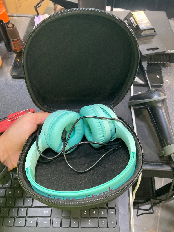 Photo 1 of Belkin SoundForm Mini - Wireless Bluetooth Headphones for Kids with 30H Battery Life, 85dB Safe Volume Limit, Built-in Microphone - Kids On-Ear Earphones for iPhone, iPad, & More - Mint w/Case