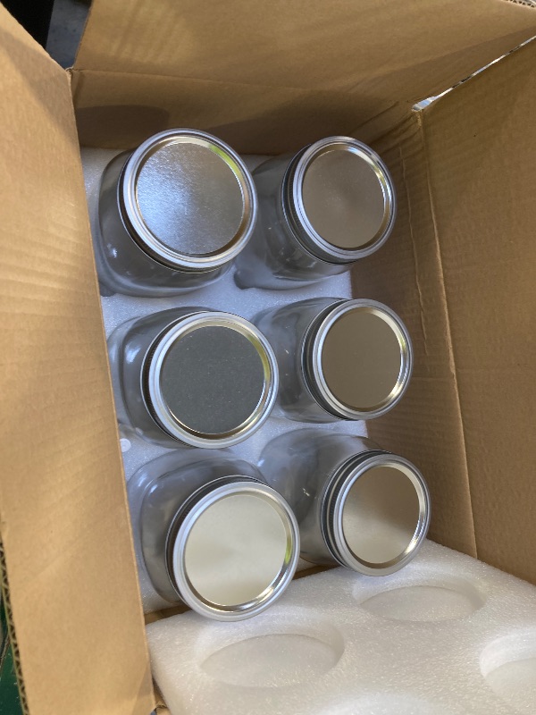 Photo 1 of [6 Pack] 32 oz. Wide-Mouth Glass Mason Jars with Metal Airtight Lids and Bands 1 quart Large for Canning, Preserving, & Meal Prep