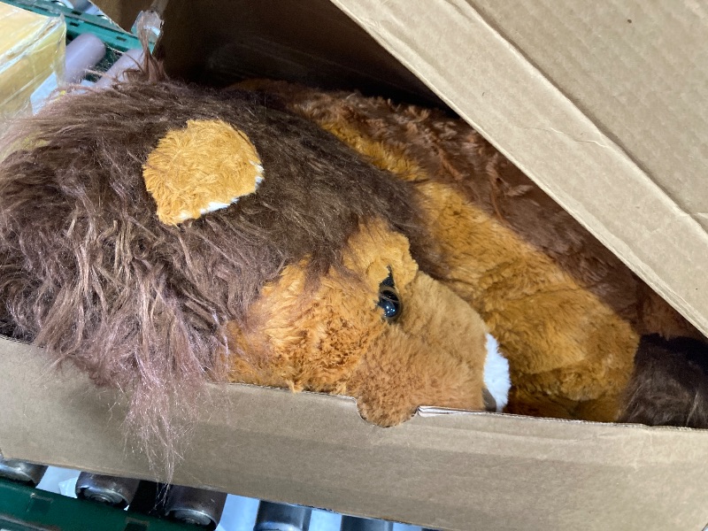Photo 1 of Tezituor 43.3inch Giant Lion Stuffed Animal, Hugging Soft Lion Plush Body Pillow, Realistic Large Stuffed Lion Plush Gift for Kids