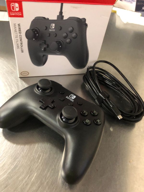 Photo 1 of PowerA Nintendo Switch Wired Controller - Black, Detachable 10ft USB Cable, No Battery Required, Officially Licensed By Nintendo