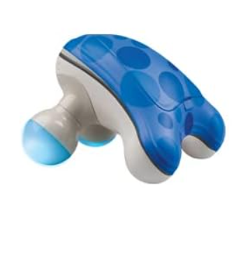 Photo 1 of HoMedics Ribbit Mini Handheld Massager, Vibrating Electric Massager with Comfort Grip and LED Light, Batteries Included, Comes in variable colors, Green, Blue or Pink (Color May Vary)