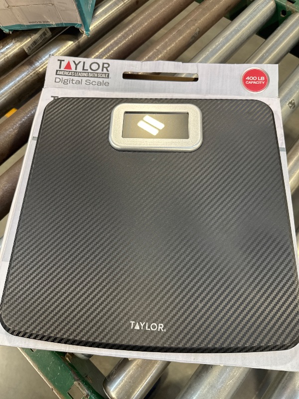 Photo 1 of Taylor Digital Scales, 400 LB Capacity, Carbon Fiber Anti-slip Mat, 11.8 x 11.8 Inches, Black