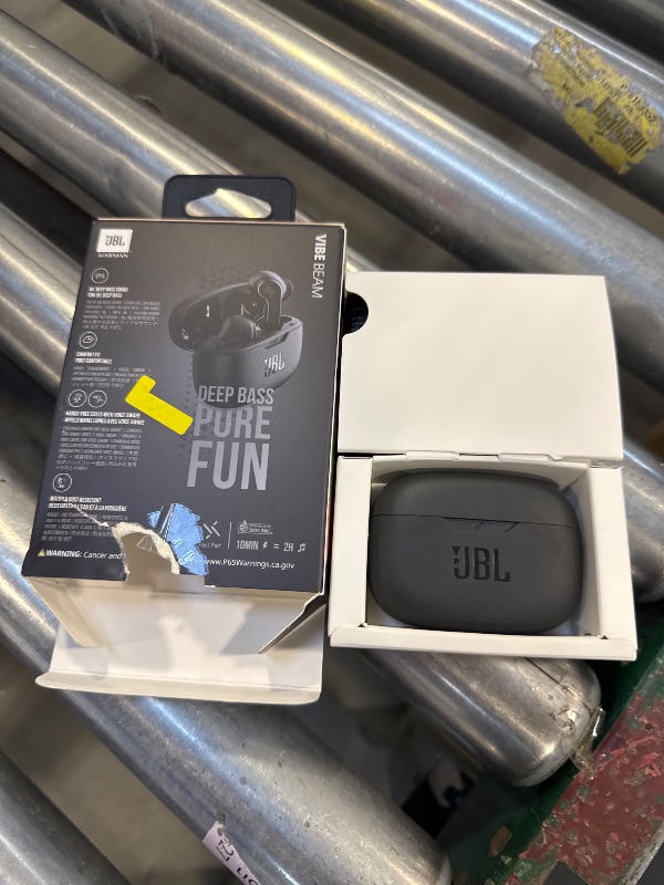 Photo 1 of JBL Vibe Beam - True Wireless JBL Deep Bass Sound Earbuds, Bluetooth 5.2, Water & Dust Resistant, Hands-free call with VoiceAware, Up to 32 hours of battery life (Black)