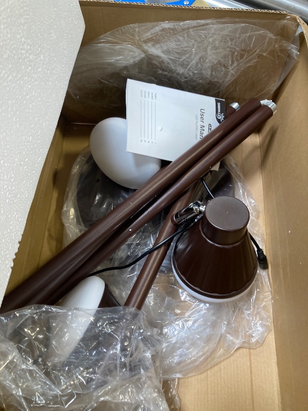 Photo 1 of SIBRILLE 36W LED Tree Floor Lamp, Dimmable Tall Standing Lamp with Remote & Touch Control, 4 Color Temperatures Bright Floor Lamp, 3 Rotatable Light Modern Floor Lamps (Brown)