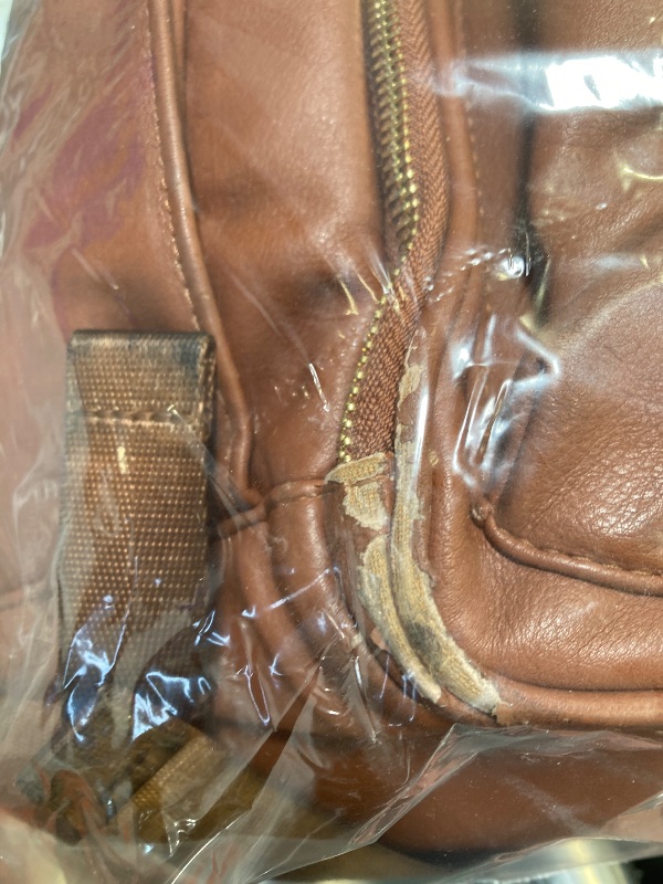 Photo 1 of miss fong Diaper Bag, Diaper Bag Backpack, Baby Diaper Bag, Leather Diaper Bag Backpack with Changing Pad & Stroller Strap,Multi-function Large Capacity & Waterproof Travel Backpack, Brown