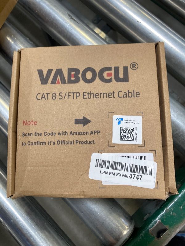Photo 1 of Vabogu Cat 8 Ethernet Cable, 35ft Heavy Duty High Speed Internet Network Cable, Professional LAN Cable, 26AWG,2000Mhz 40Gbps with Gold Plated RJ45 Connector, Shielded in Wall,Indoor&Outdoor