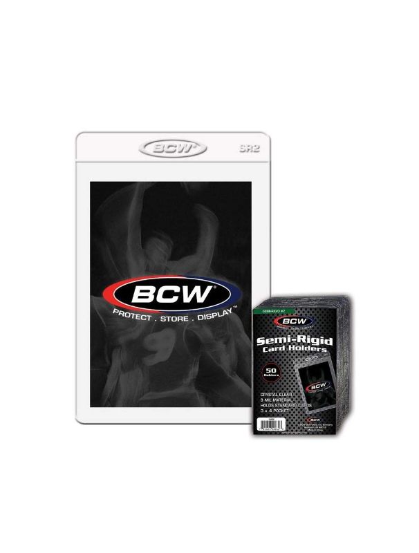 Photo 1 of BCW Semi Rigid Card Holder #2 | Crystal Clear Semi Rigid Card Sleeves for Standard Trading Cards | Ideal for PSA Grading | 15-Pack Semi Rigid Card Holders for Sports & Collectible Cards
