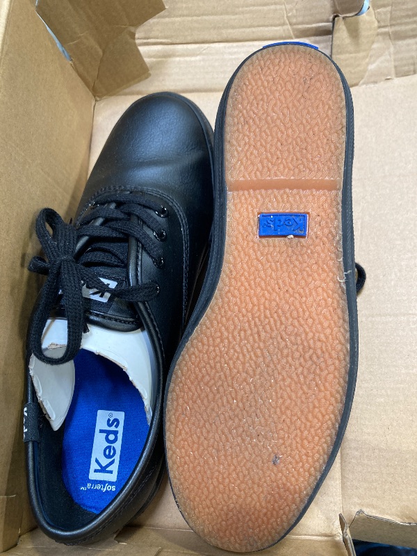 Photo 1 of Keds Women's Champion Lace Up Sneaker, Black/Black Leather, 5