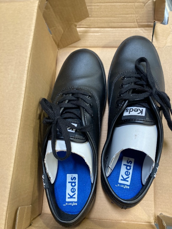 Photo 1 of Keds Women's Champion Lace Up Sneaker, Black/Black Leather, 5