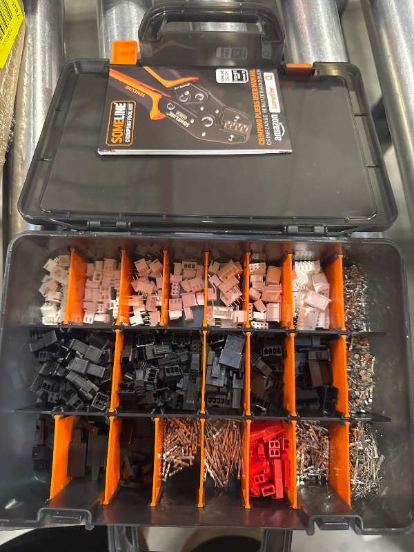 Photo 1 of SOMELINE Crimp Tool Connector Kit, JST-XH/SM/SYP 2.5mm and Du pont 2.54mm Connector Set, 27 Types of Connectors, 30-20 AWG Ratcheting Crimper for JST Series,KF2510,Molex,AMP EI Series