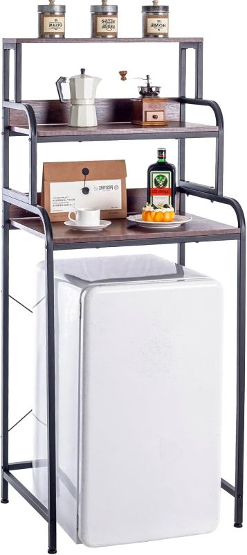 Photo 1 of 4-Tier Mini Fridge Shelf, Microwave Oven Stand with Storage for Dorm, Free Standing Kitchen Baker's Rack with Storage Shelf

