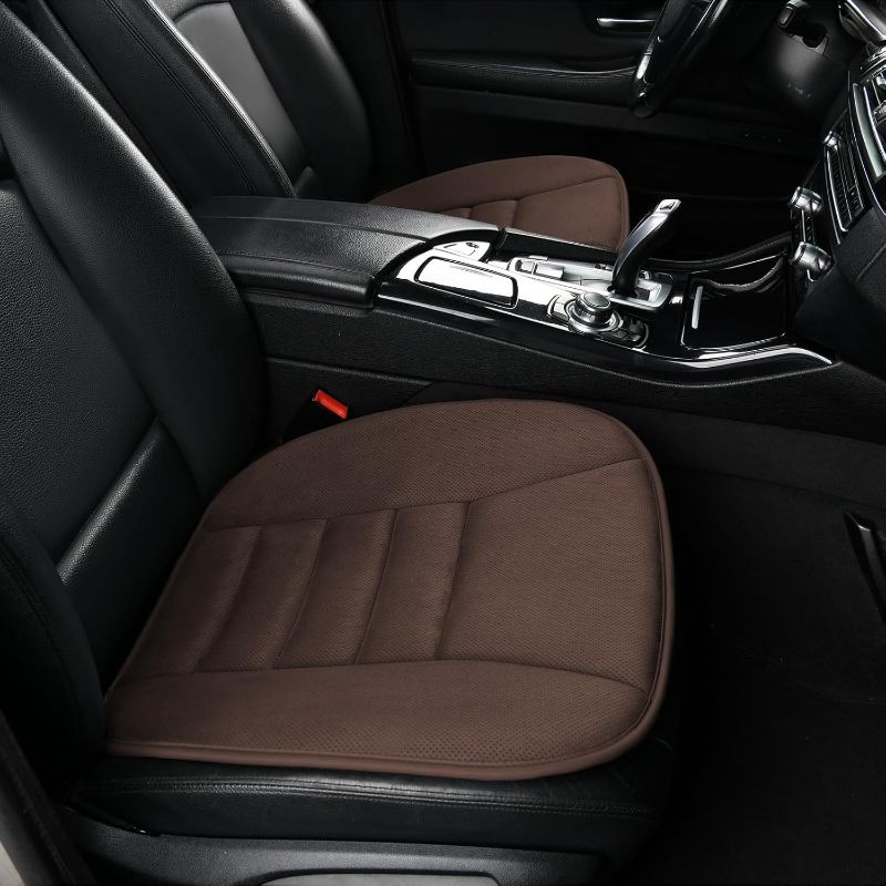 Photo 1 of KAYI Car Seat Cushion, Memory Foam Car Seat Cushion, Anti Slip Rubber Bottom Car Seat Cushions for Driving, Suitable for Car and Office Chairs (2 Pack, Brown)
