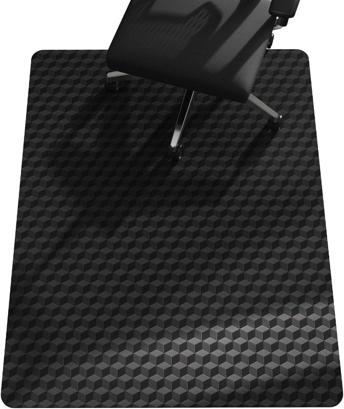 Photo 1 of SALLOUS Chair Mat for Carpet 36" x 48" - 3D Geometric Chair Mat for Carpeted Floors, Heavy-Duty Carpet Protector Computer Desk Mat with Grips, Non-Slip Vinyl Floor Mat for Home Office, Black
