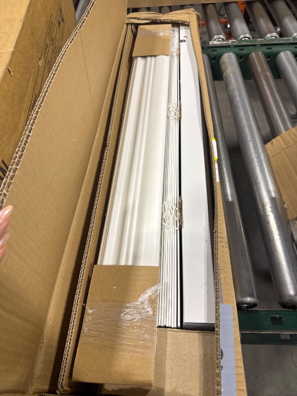Photo 1 of Lotus & Windoware Cordless, 2 Inch Faux Wood Blind, 31" Wide x 54" Long, Window Blinds, Blinds & Shades, Blinds for Indoor Windows, Embossed, Bright White