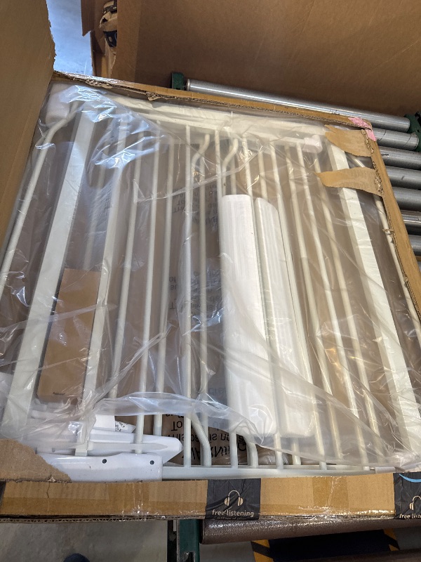 Photo 1 of Extra Wide Baby Gate with Door Pressure Mounted 62.20-66.92 Inch,Child Baby Gates for Doorways No Drilling,Walk Through Dog Gate Indoor for The House Kitchen Stairs,White