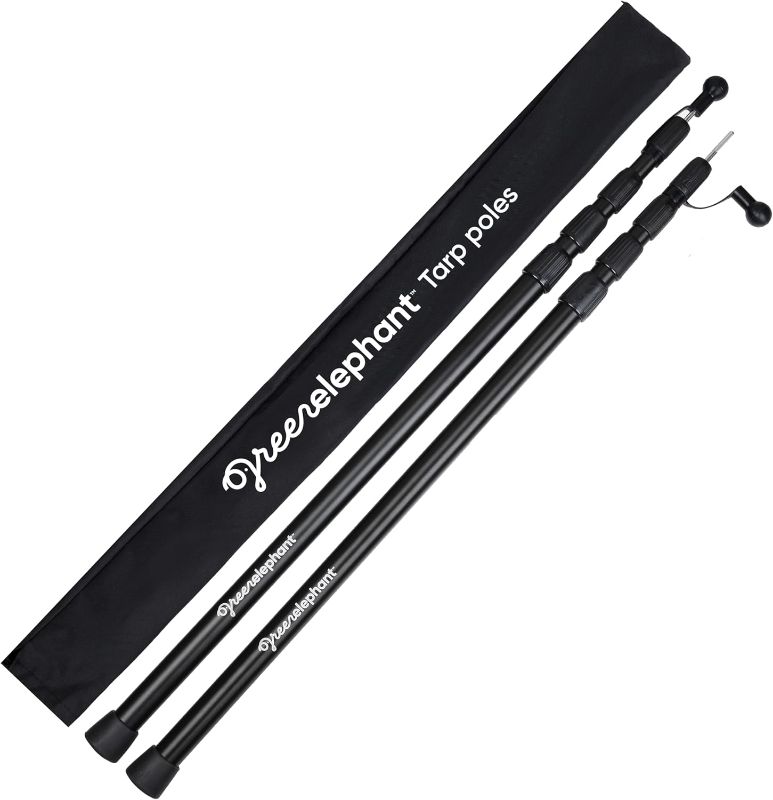 Photo 1 of Green Elephant Camping Tarp Poles - Adjustable Aluminum Telescoping Tent Poles for Tarps, Canopy & Awning 