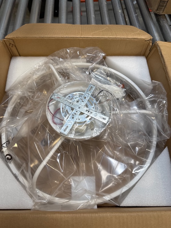 Photo 1 of 19'' Modern Ceiling Fans with Lights, Low Profile Flush Mount Remote Reversible Ceiling Fan White
