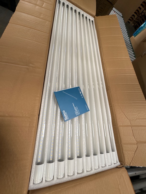 Photo 1 of Sunco 50 Pack T8 LED Bulbs 4 Foot, 48 Inch Tube Light Bulbs Fluorescent Replacement, Single or Double Ended Hybrid Type A+B, 2400 LM, 20W, 5000K Daylight, Clear Lens ETL