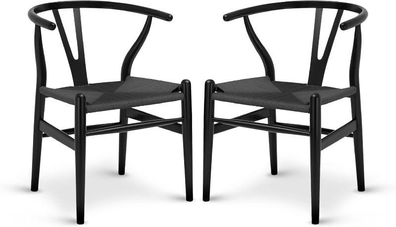 Photo 1 of Weave Chair Set of 2 in Pitch Black