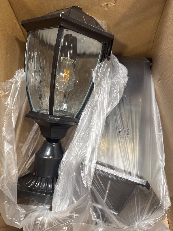 Photo 1 of Solar Lamp Post Lights Outdoor Waterproof with Pier Mount Base,H Large Aluminum Outside Solar Lights for Yard, Dusk to Dawn Outdoor Column Lights for Garden, Pathway, Patio(2 Pack)
