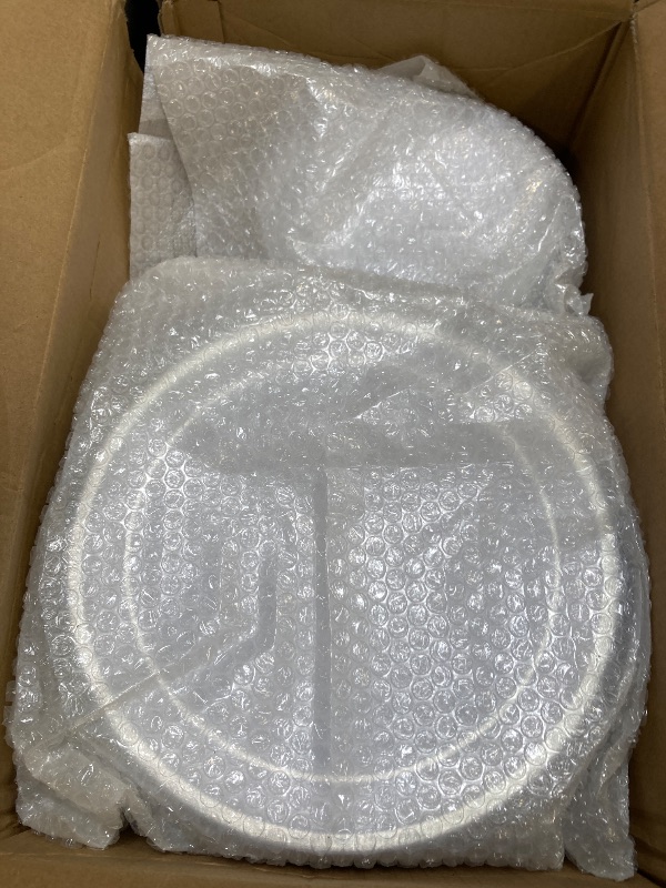 Photo 1 of 200PCS Silver Plastic Plate, Disposable Party Plates with 100 Dinner Plates and 100 Dessert Plates, Plastic Plates for Party, Wedding and Birthday
