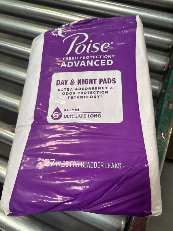 Photo 1 of Poise Pads for Bladder Leaks,Ultimate Long Length, 27 Count, Packaging May Vary	