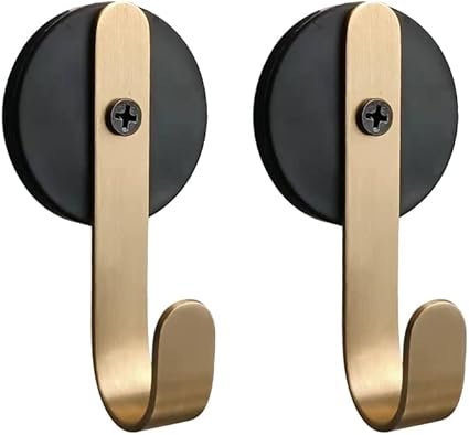 Photo 1 of 2 Packs Magnetic Hooks Decorative Wreath Hanger for Front Door Magnet Hooks for Hanging Towel Coat Clothes Indoor Outdoor (Thin), Copper,Gold
