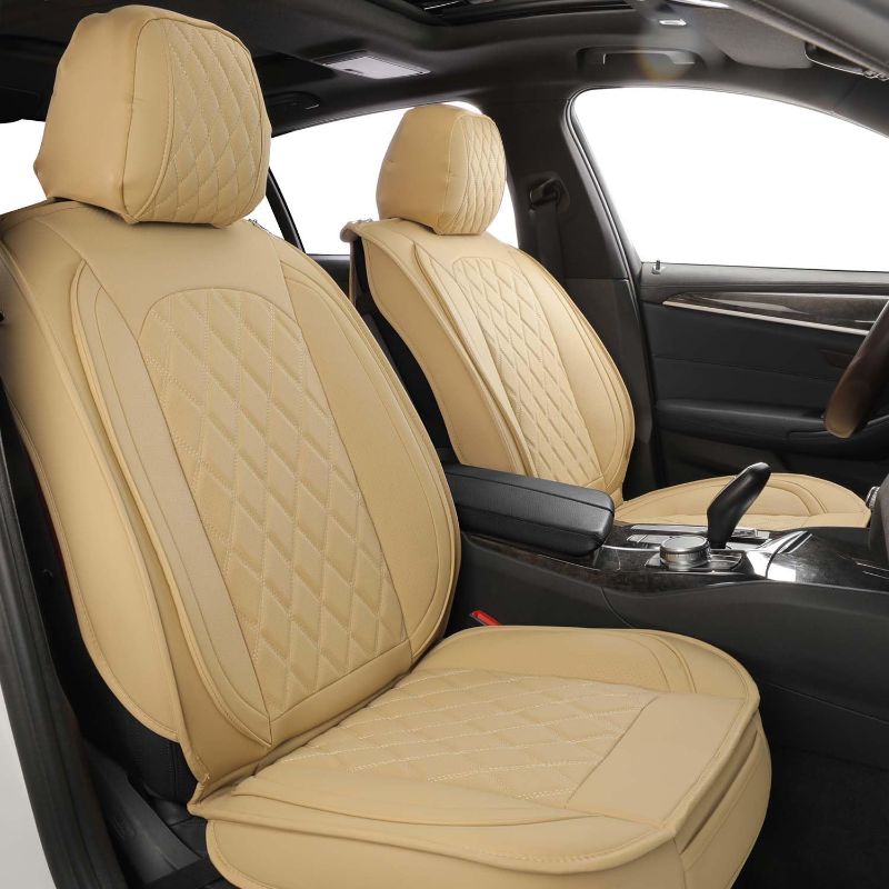 Photo 1 of MIROZO Car Seat Covers Full Set,Waterproof Seat Cover Automotive Seat Covers Car Seat Protector Universal Vehicle Seat Covers for Most Sedan SUV Pick-up Truck, Beige

