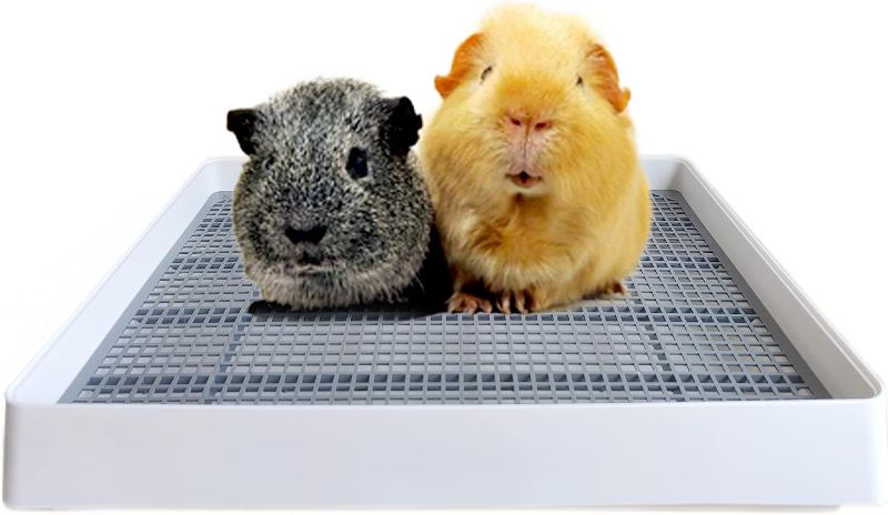 Photo 1 of Rabbit Large Litter Box, Guinea Pig Training Pan Cage with Toilet Tray, Ideal for Rats, Ferret, Bunny Small and Medium Animals (Medium)