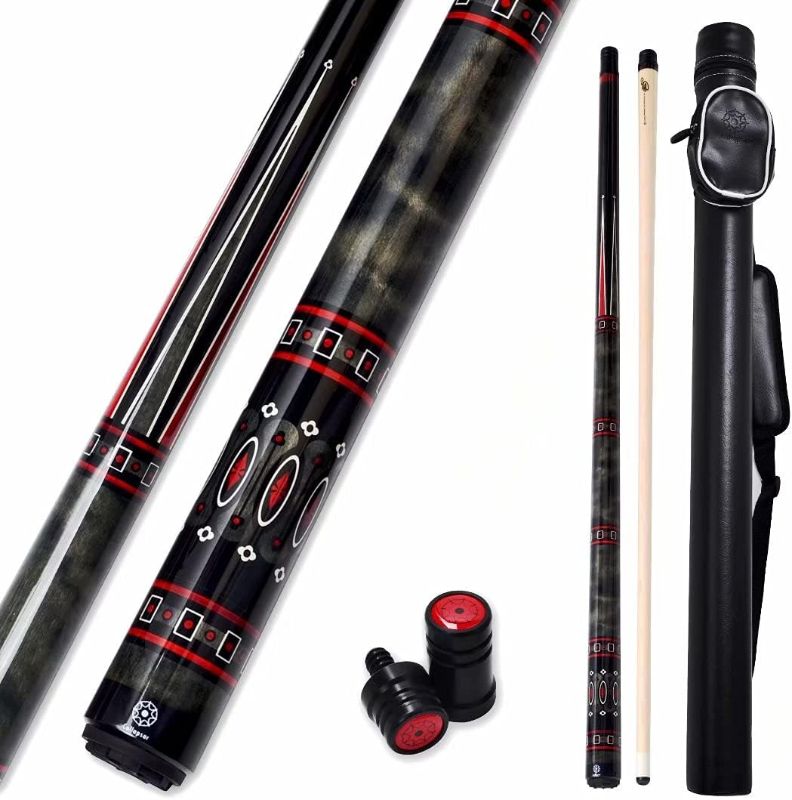 Photo 1 of Collapsar CXL Pool Cue with 1X1 Hard Case,Low Deflection Shaft 13mm Black Tip Billiard Ques Sticks,58" 2-Pieces 19-21 oz Professional Pool Stick Set
