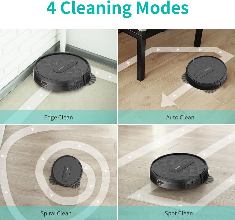 Photo 1 of AIRROBO Robot Vacuum Cleaner - Robotic Vacuums with 2800Pa Suction Power, Ideal for Pet Hair, Hard Floors, and Low Carpets - Self-Charging, App Control - 120 Minutes Runtime.