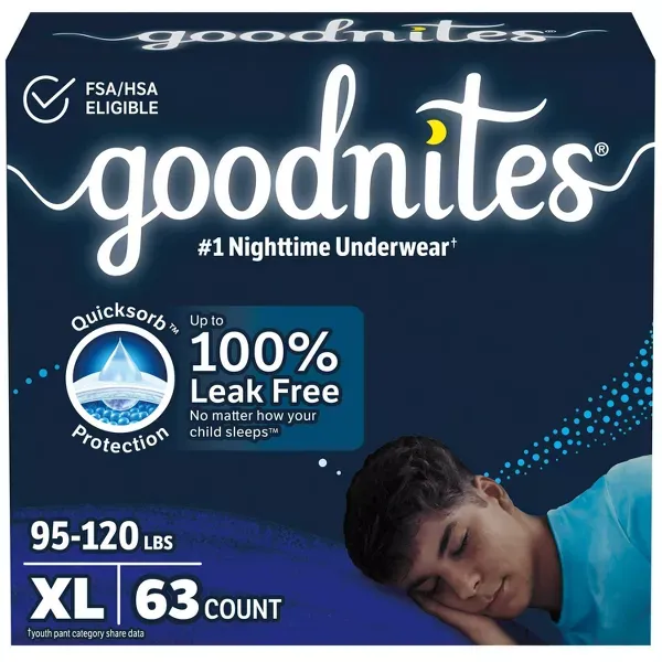 Photo 1 of Goodnites Boys' Nighttime Underwear - (63 COUNT XL )
